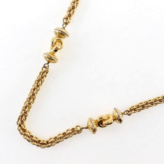 CHANEL Necklace Plated Gold gold vintage long Women Used Authentic