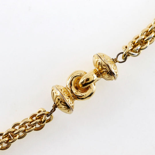 CHANEL Necklace Plated Gold gold vintage long Women Used Authentic