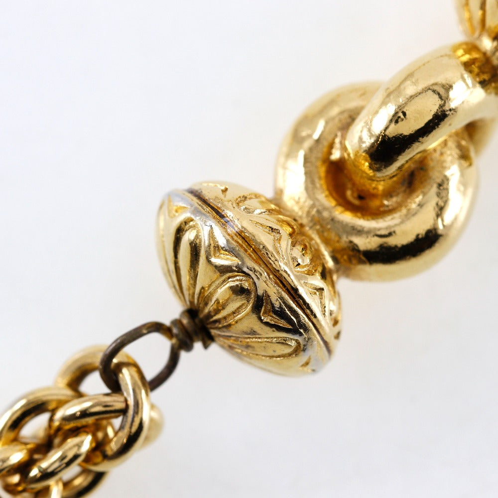 CHANEL Necklace Plated Gold gold vintage long Women Used Authentic