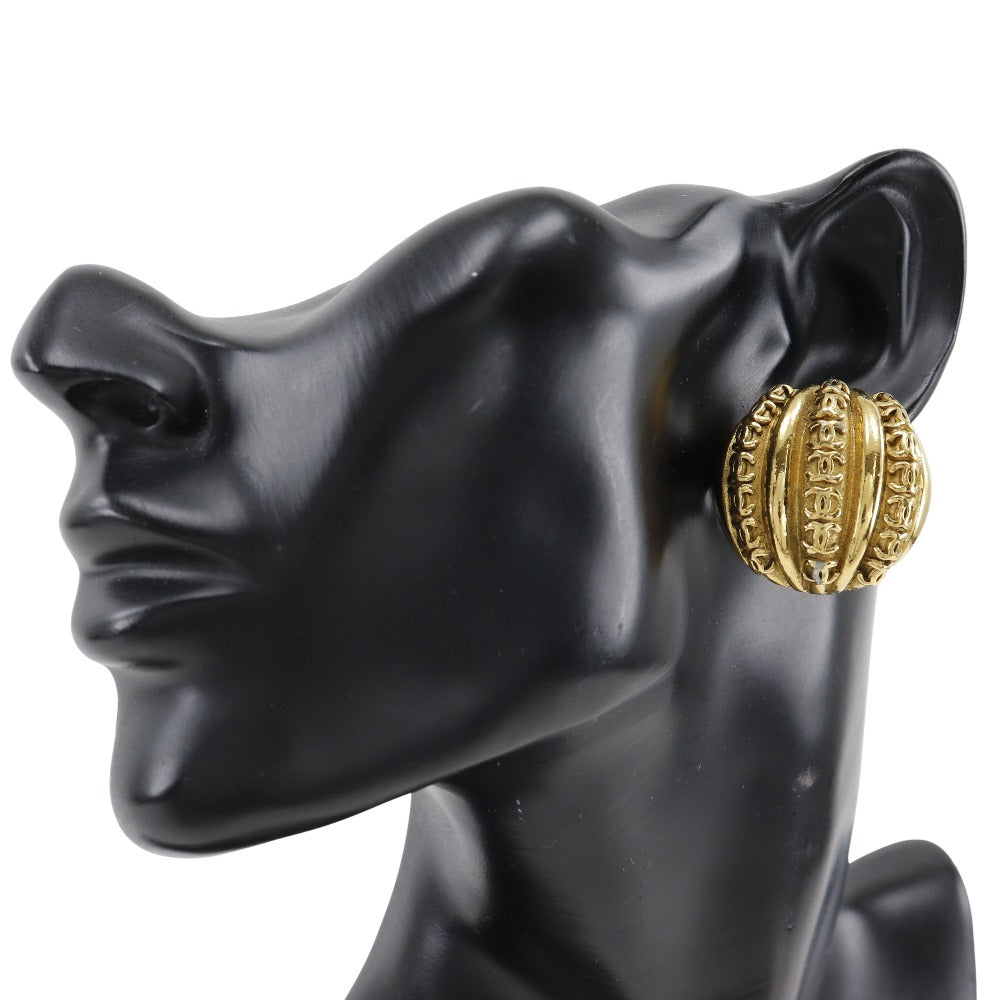 CHANEL Earring Plated Gold gold vintage COCO Mark Women Used Authentic