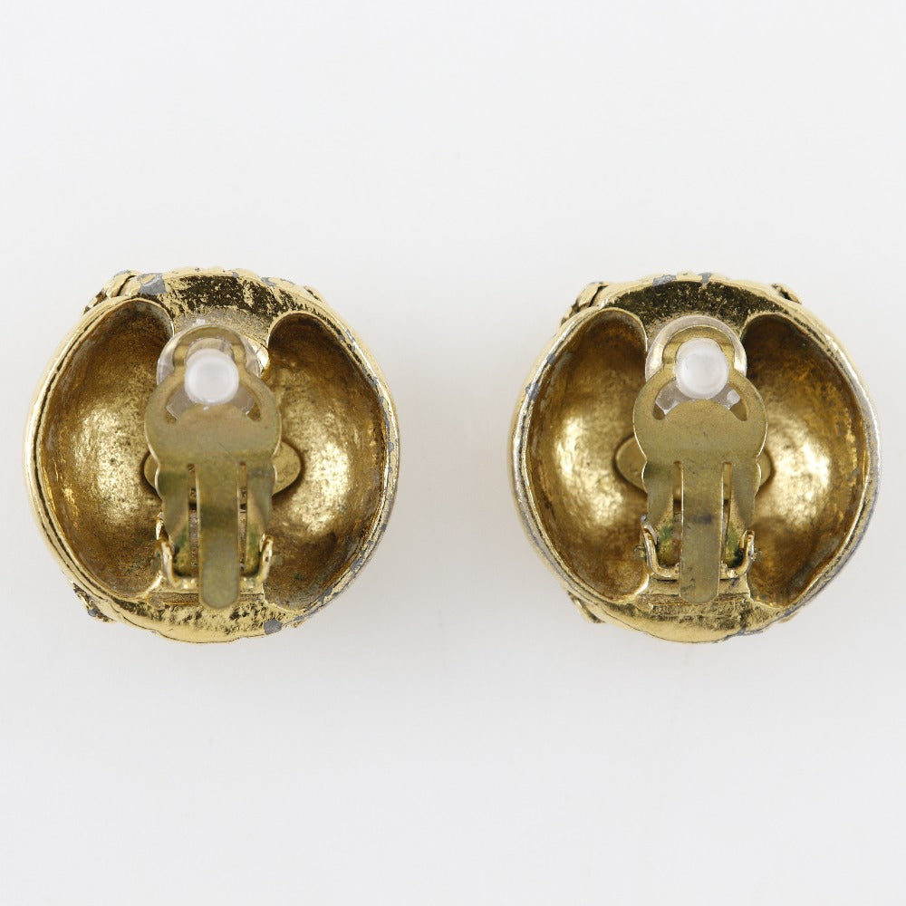 CHANEL Earring Plated Gold gold vintage COCO Mark Women Used Authentic