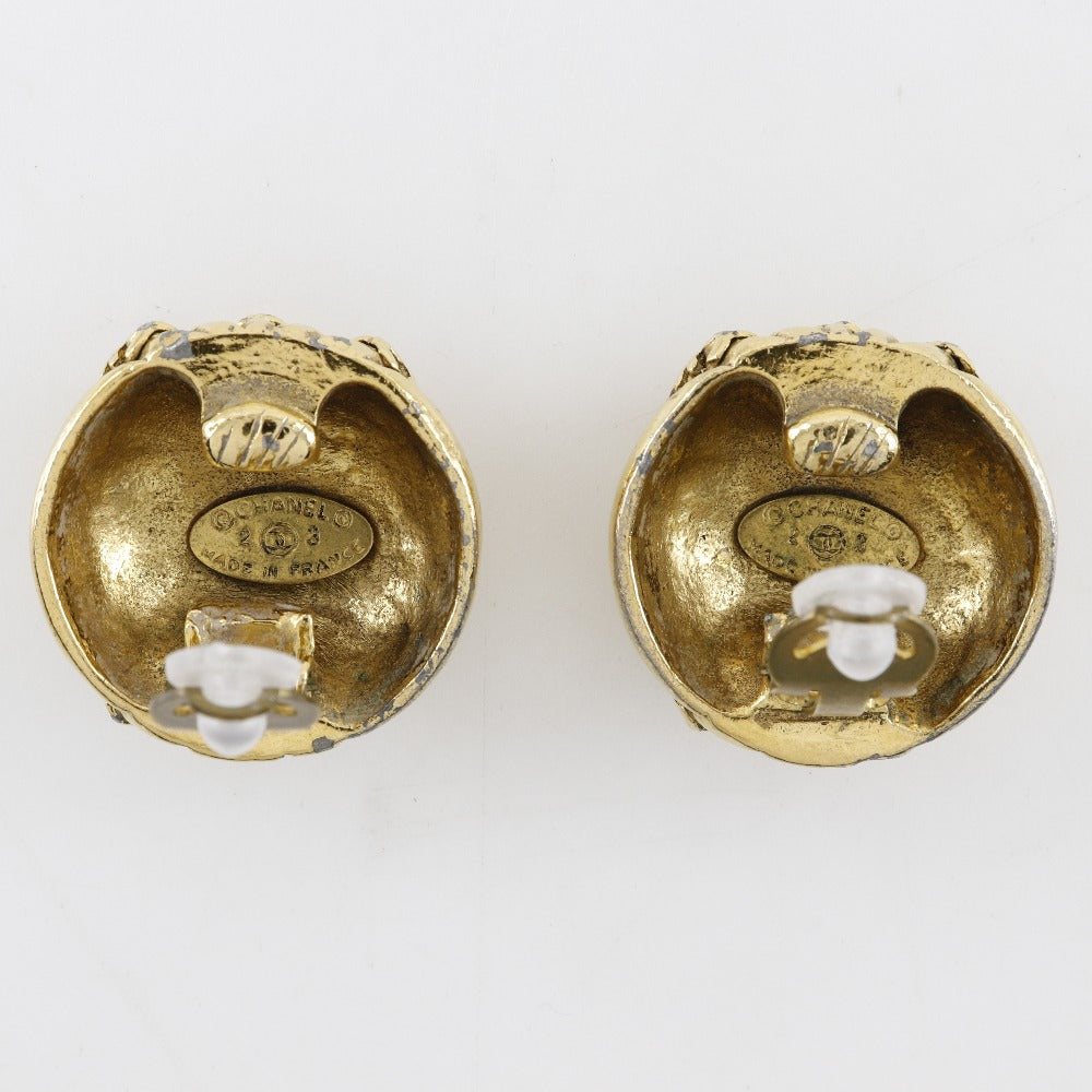 CHANEL Earring Plated Gold gold vintage COCO Mark Women Used Authentic