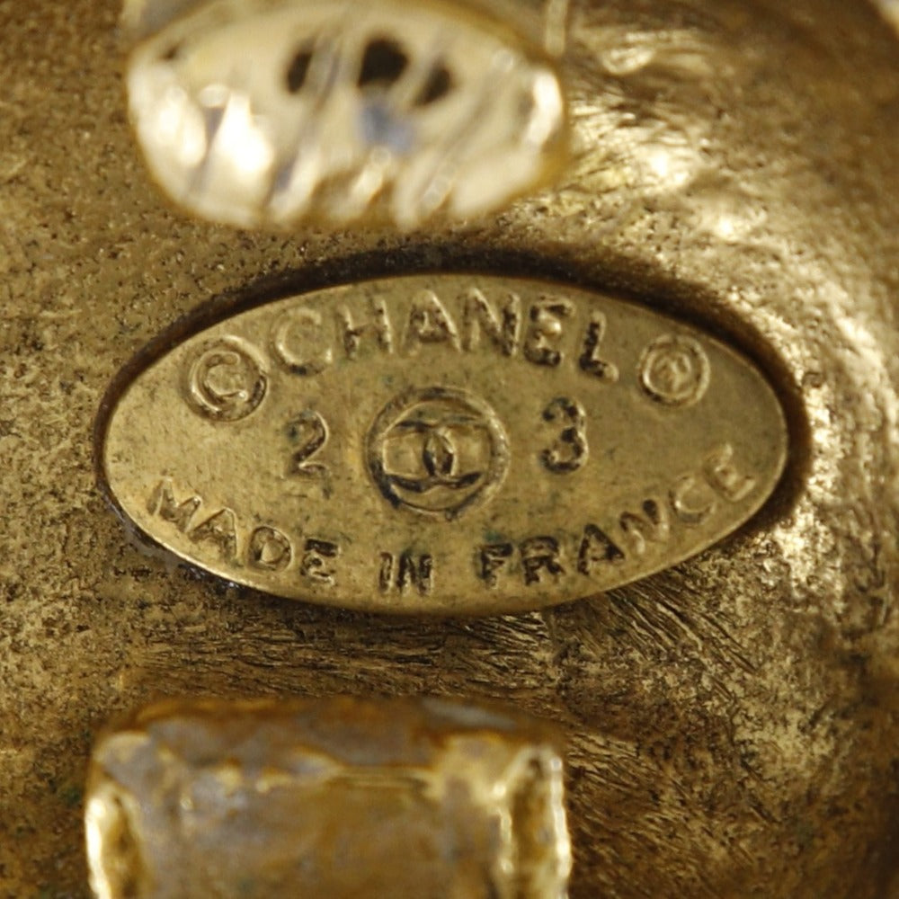 CHANEL Earring Plated Gold gold vintage COCO Mark Women Used Authentic