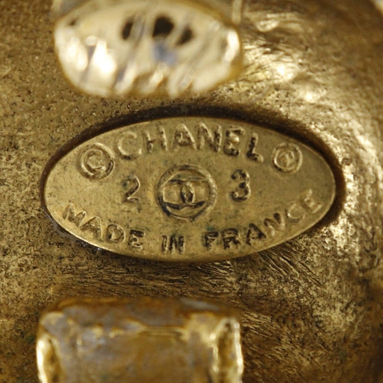 CHANEL Earring Plated Gold gold vintage COCO Mark Women Used Authentic
