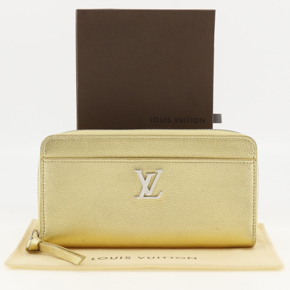 LOUIS VUITTON Long Wallet Purse M69058 Grain Calfskin Leather gold Japan exclusive color Zippy Rock Me Women Used Authentic