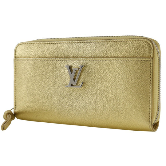 LOUIS VUITTON Long Wallet Purse M69058 Grain Calfskin Leather gold Japan exclusive color Zippy Rock Me Women Used Authentic