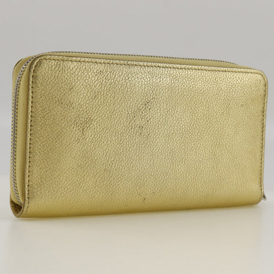 LOUIS VUITTON Long Wallet Purse M69058 Grain Calfskin Leather gold Japan exclusive color Zippy Rock Me Women Used Authentic