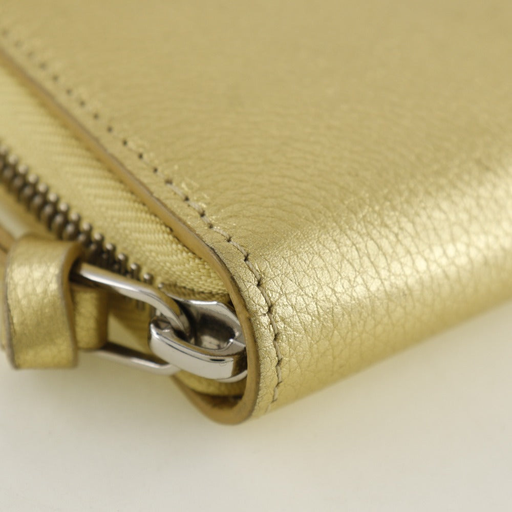 LOUIS VUITTON Long Wallet Purse M69058 Grain Calfskin Leather gold Japan exclusive color Zippy Rock Me Women Used Authentic