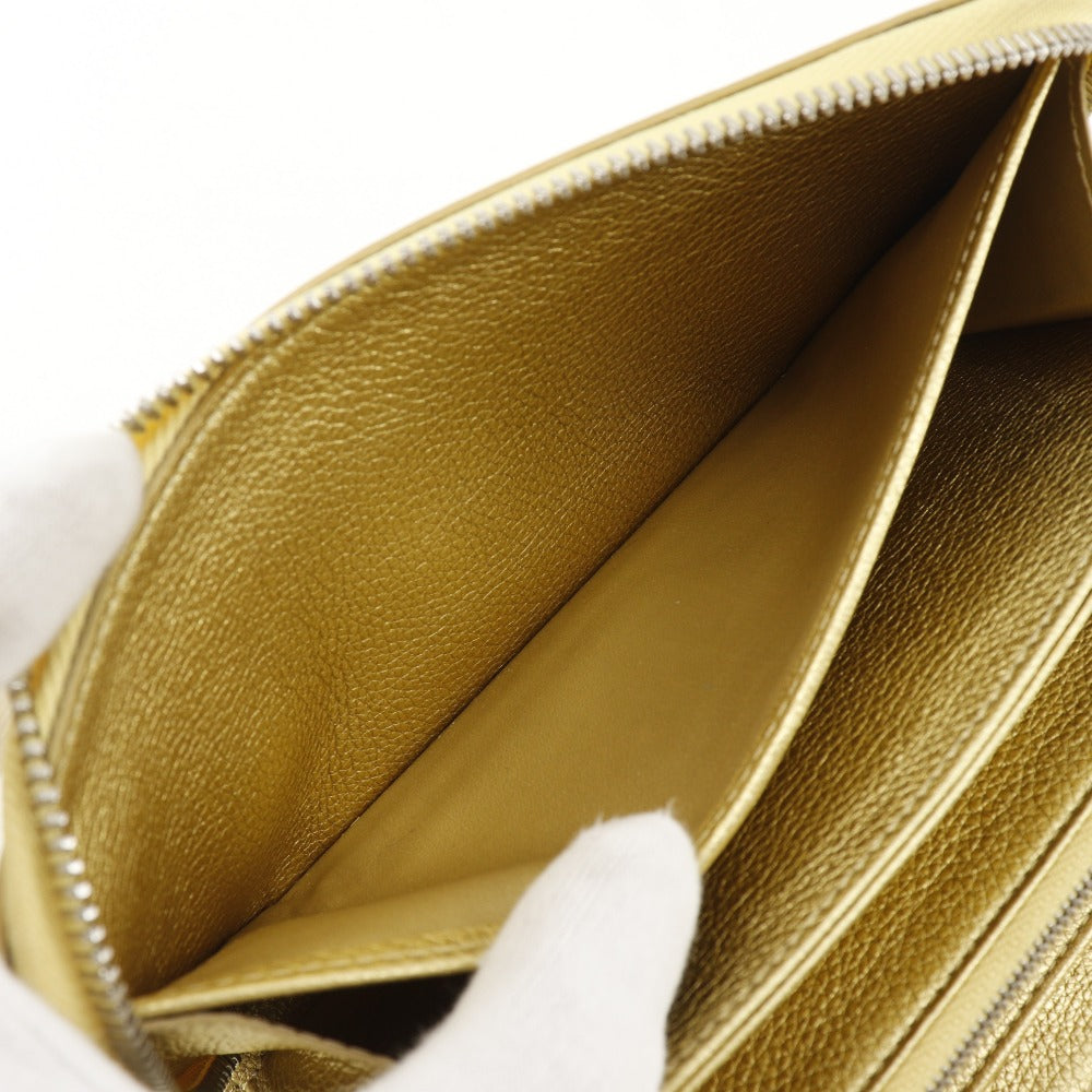 LOUIS VUITTON Long Wallet Purse M69058 Grain Calfskin Leather gold Japan exclusive color Zippy Rock Me Women Used Authentic