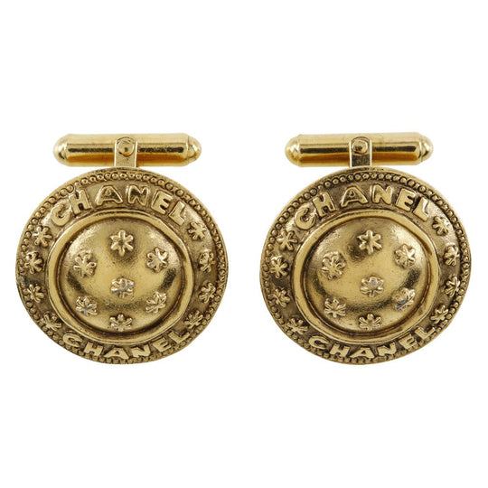CHANEL cuffs Plated Gold gold vintage flour logo mens Used Authentic