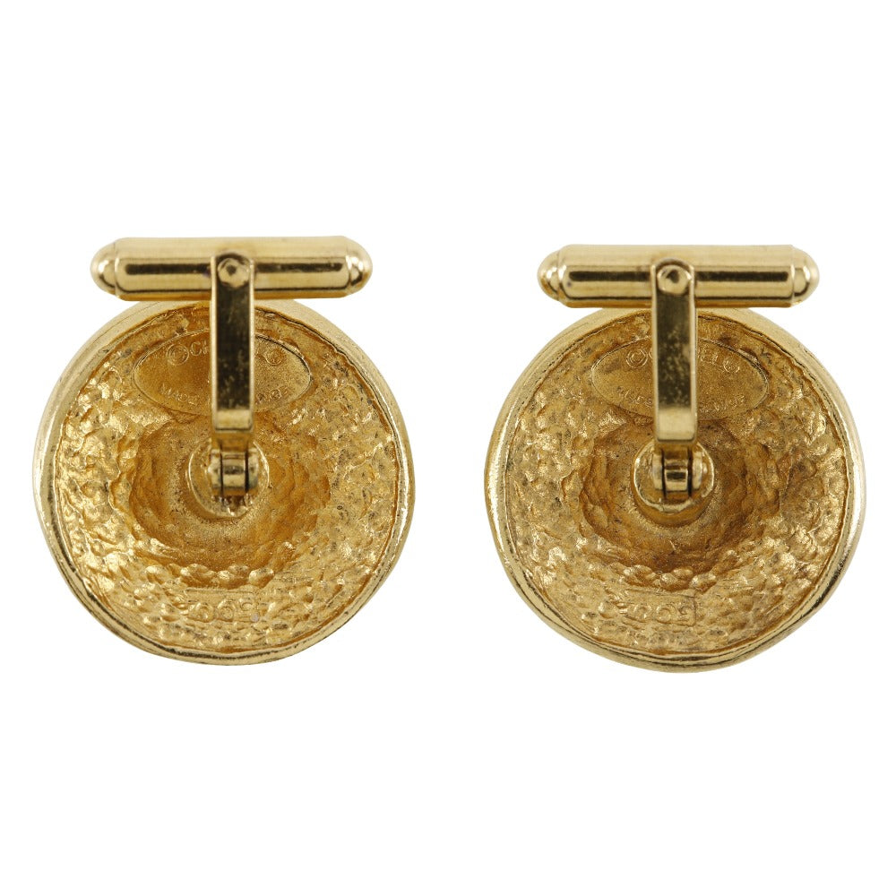 CHANEL cuffs Plated Gold gold vintage flour logo mens Used Authentic
