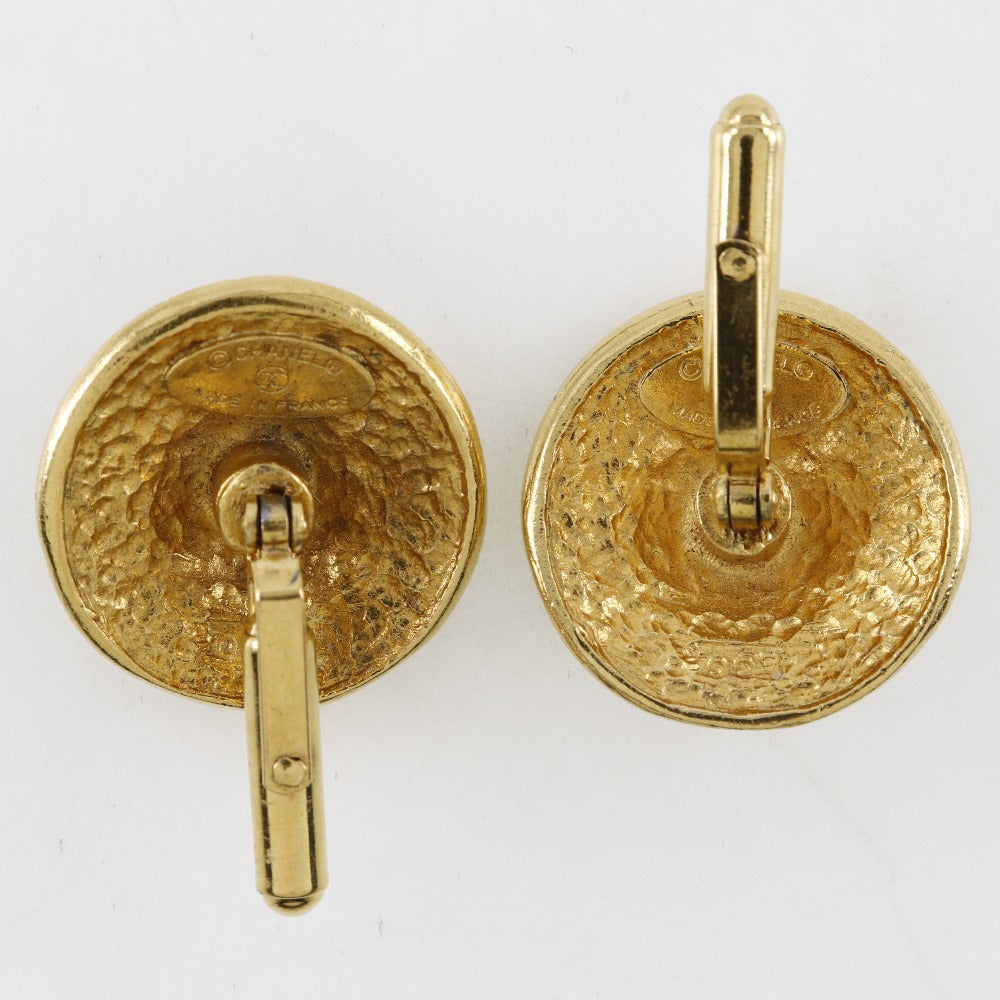 CHANEL cuffs Plated Gold gold vintage flour logo mens Used Authentic