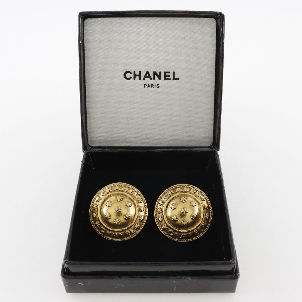 CHANEL cuffs Plated Gold gold vintage flour logo mens Used Authentic