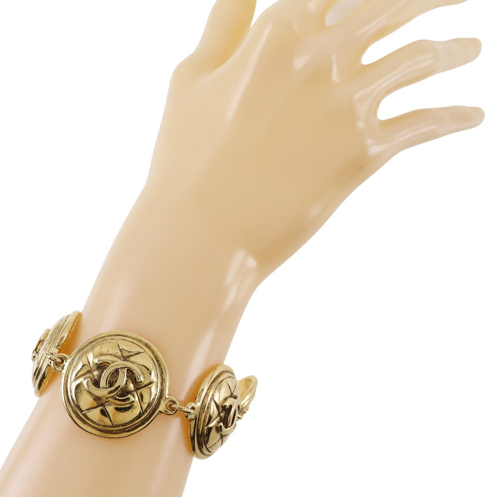 CHANEL bracelet Plated Gold gold vintage Matrasse COCO Mark Women Used Authentic