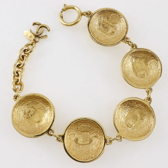 CHANEL bracelet Plated Gold gold vintage Matrasse COCO Mark Women Used Authentic