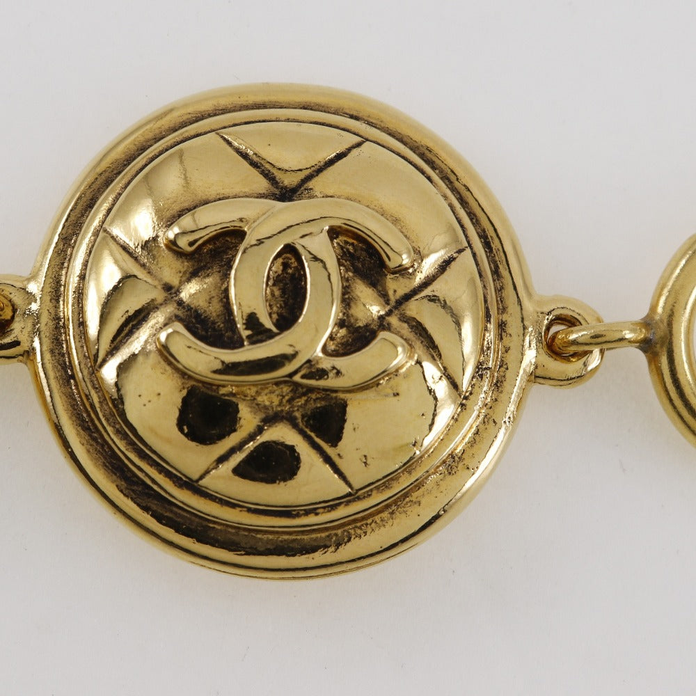 CHANEL bracelet Plated Gold gold vintage Matrasse COCO Mark Women Used Authentic