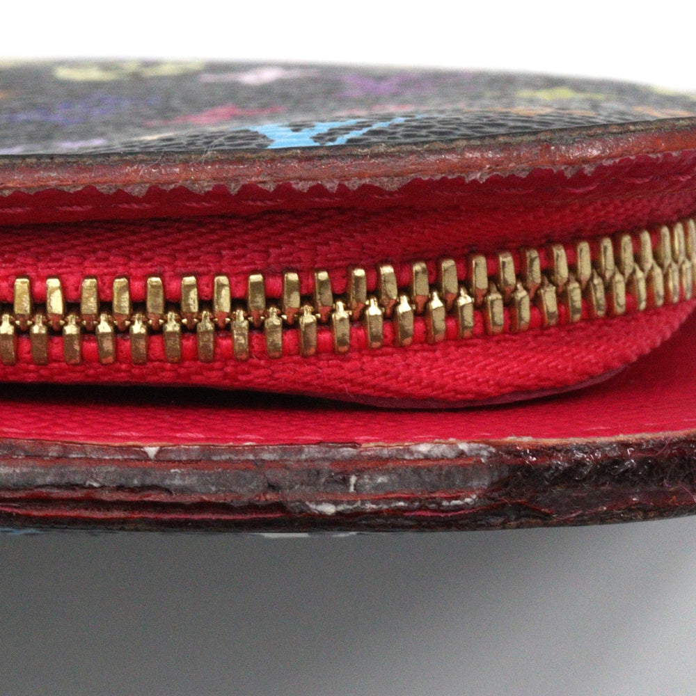 LOUIS VUITTON Long Wallet Purse M93754 Monogram multicolor Black / pink Portefeuille Ansolit Women Used Authentic
