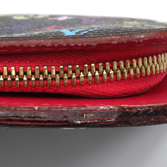 LOUIS VUITTON Long Wallet Purse M93754 Monogram multicolor Black / pink Portefeuille Ansolit Women Used Authentic