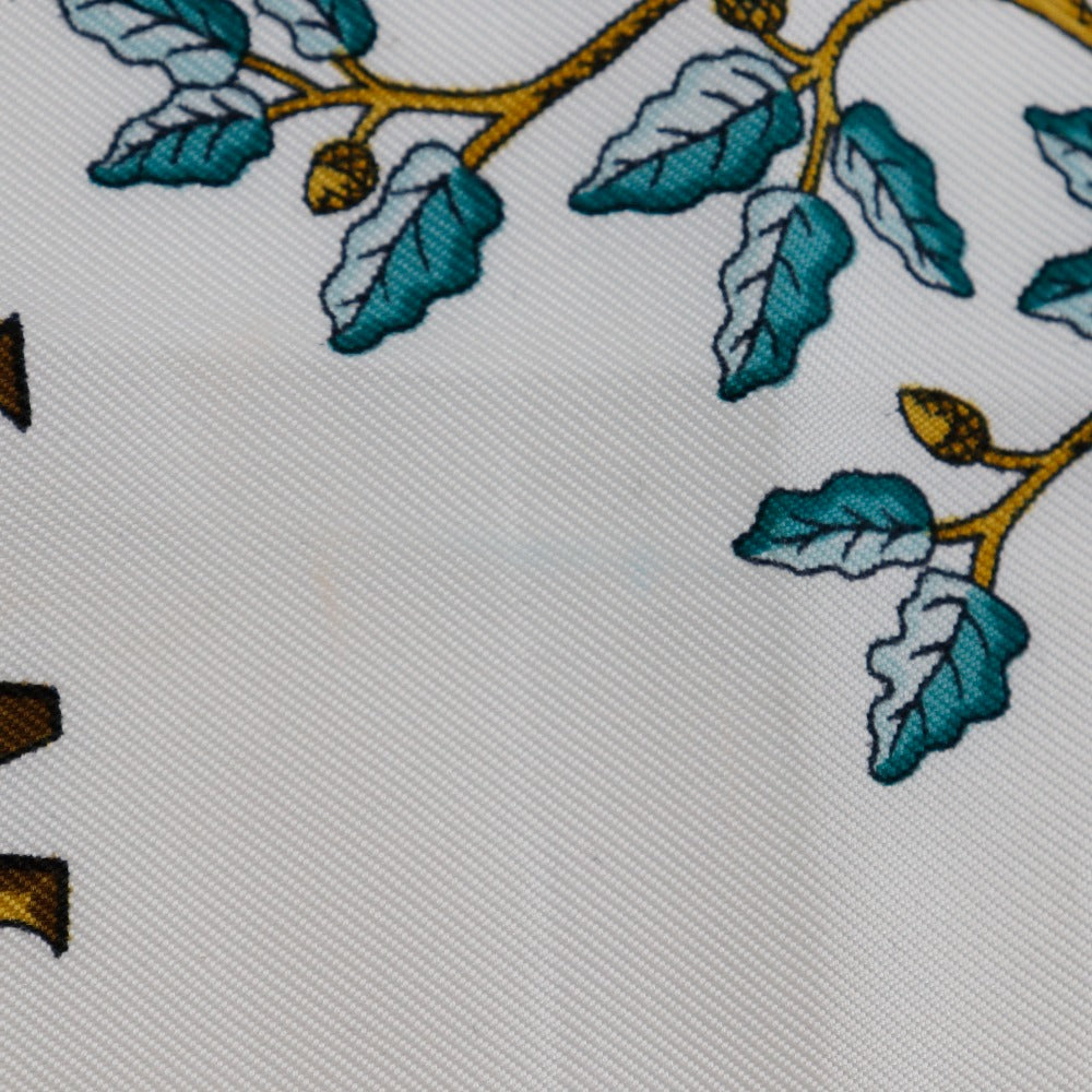 HERMES scarf silk White Commemorating the French Revolution LIBERTE EGALITE FRATERNITE REPUBL Carre90 Women Used Authentic