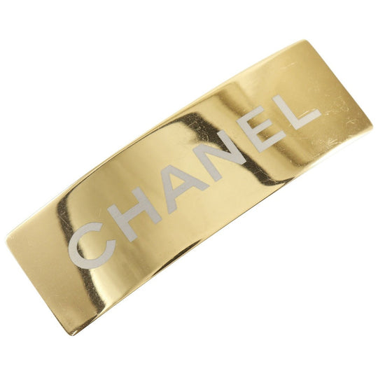 CHANEL Valletta Plated Gold gold logo Women Used Authentic