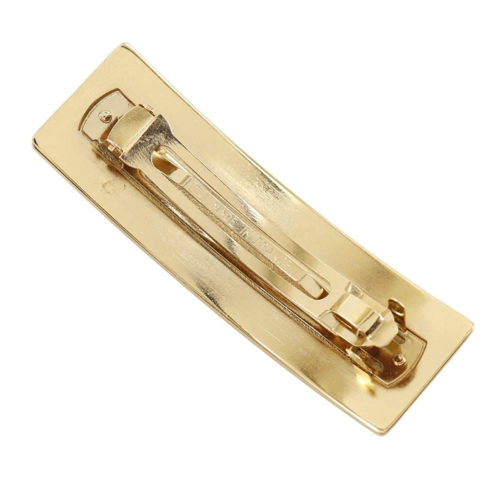 CHANEL Valletta Plated Gold gold logo Women Used Authentic