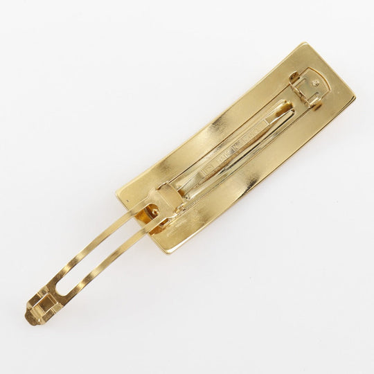 CHANEL Valletta Plated Gold gold logo Women Used Authentic