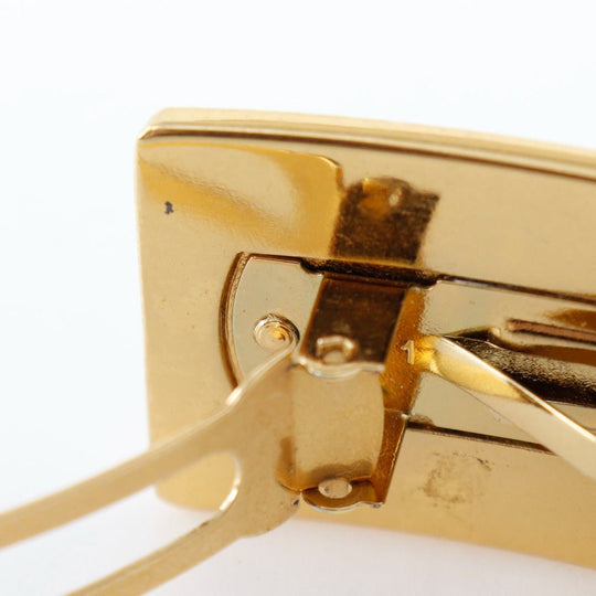 CHANEL Valletta Plated Gold gold logo Women Used Authentic