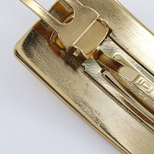 CHANEL Valletta Plated Gold gold logo Women Used Authentic