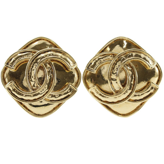 CHANEL Earring Plated Gold gold vintage COCO Mark Women Used Authentic