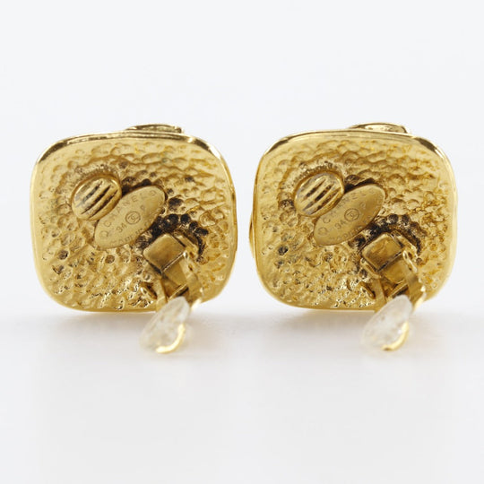 CHANEL Earring Plated Gold gold vintage COCO Mark Women Used Authentic
