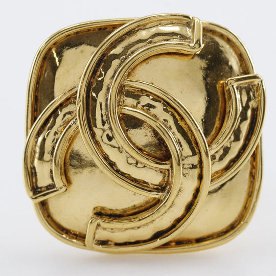 CHANEL Earring Plated Gold gold vintage COCO Mark Women Used Authentic