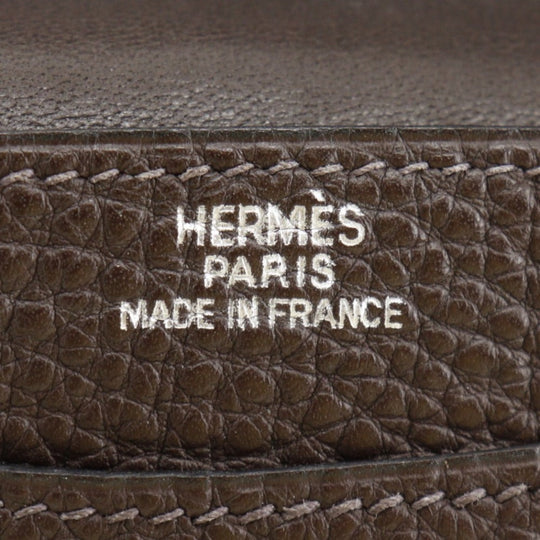 HERMES Bifold Wallet Togo Brown Card Case Dogon compact