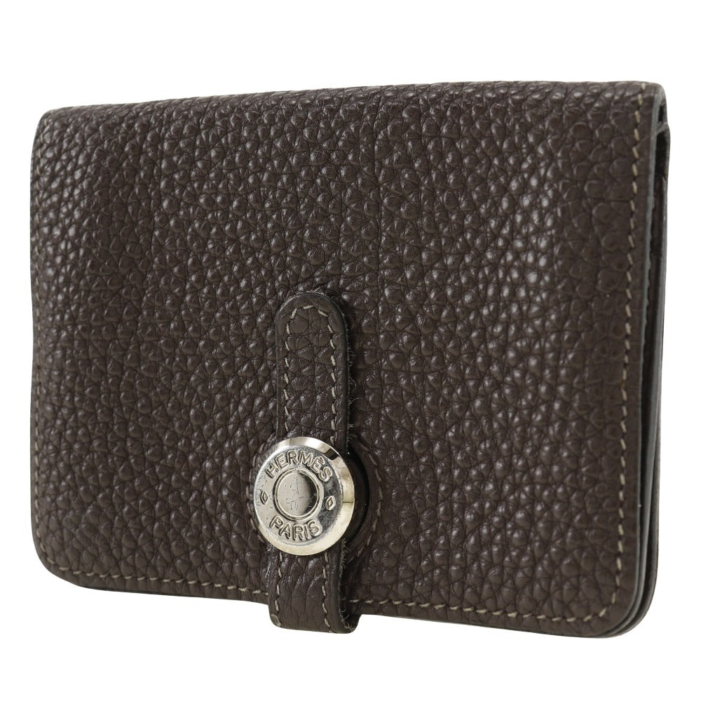 HERMES Bifold Wallet Togo Brown Card Case Dogon compact