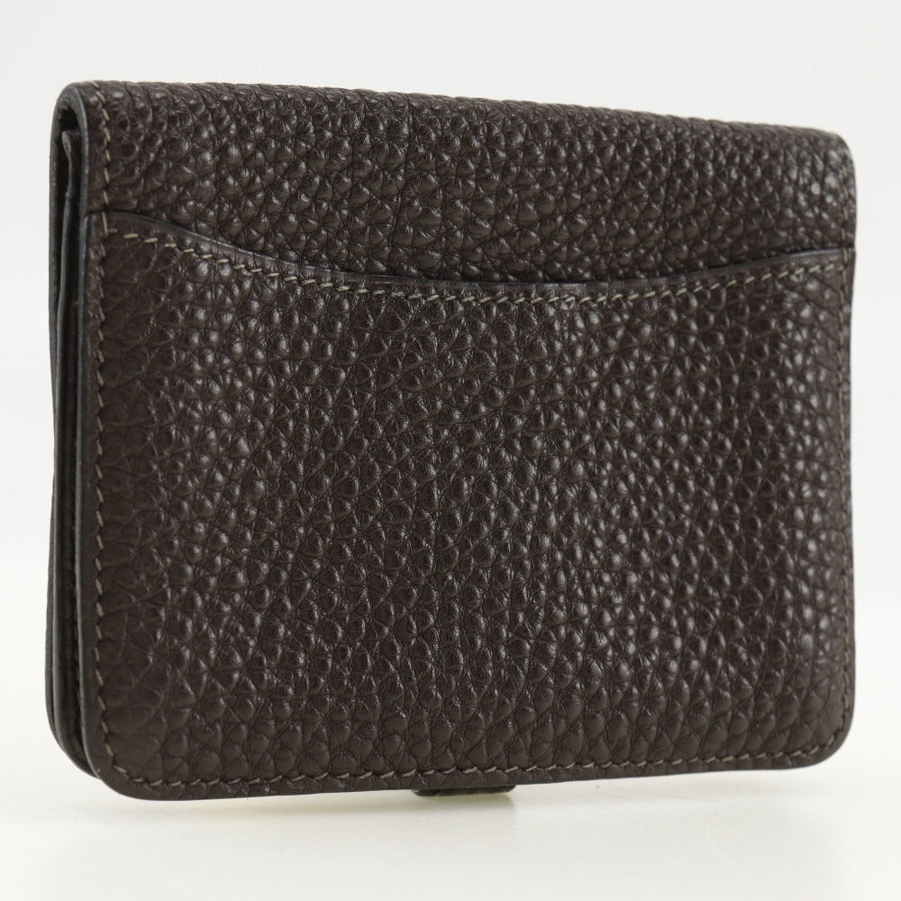 HERMES Bifold Wallet Togo Brown Card Case Dogon compact