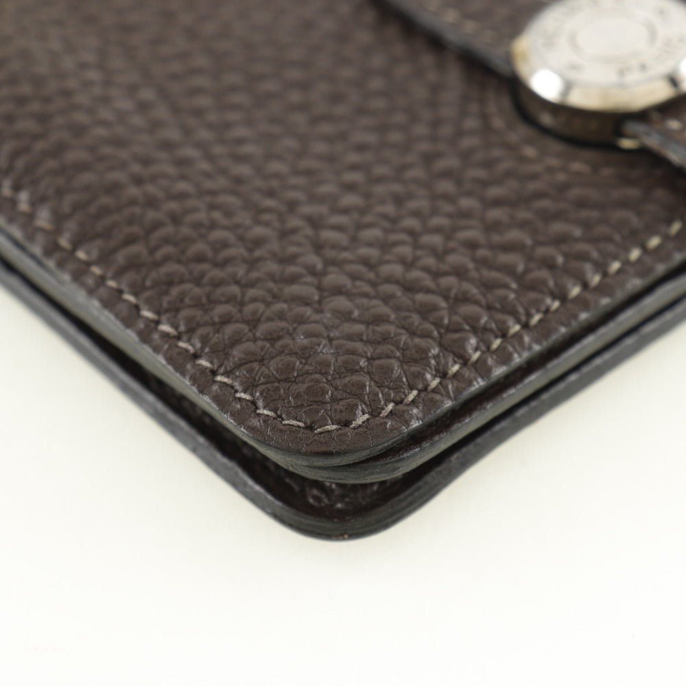HERMES Bifold Wallet Togo Brown Card Case Dogon compact