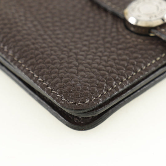 HERMES Bifold Wallet Togo Brown Card Case Dogon compact