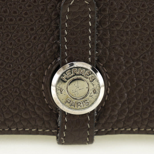 HERMES Bifold Wallet Togo Brown Card Case Dogon compact