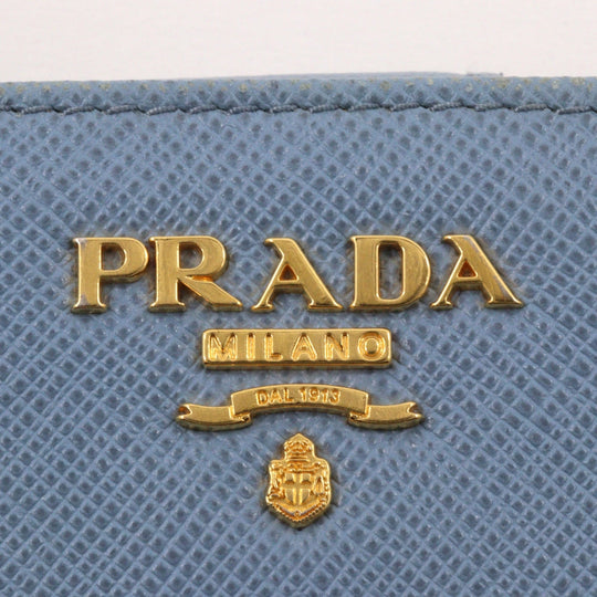 PRADA Bifold Wallet Safiano light blue Women Used Authentic