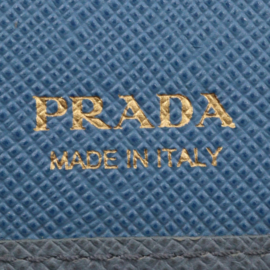 PRADA Bifold Wallet Safiano light blue Women Used Authentic