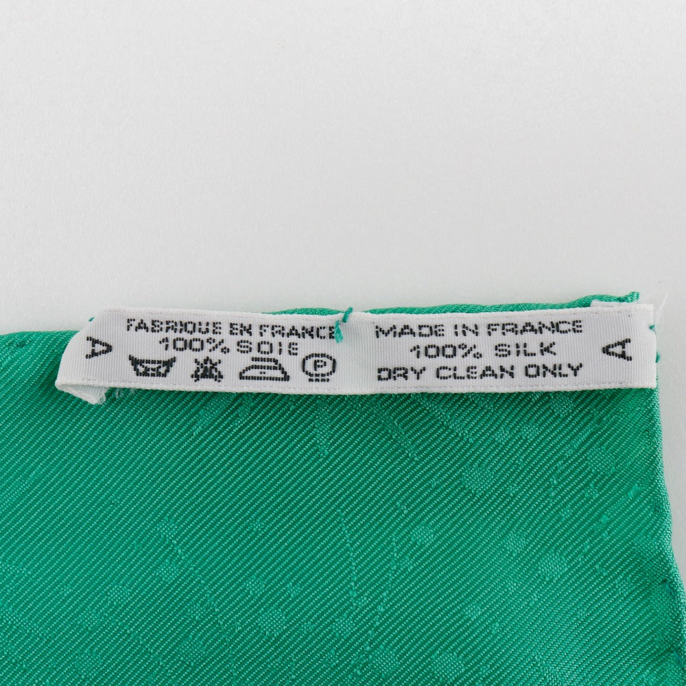 HERMES scarf silk Green Merry-go-round LUNA PARK amusement park Carre90 Women Used Authentic