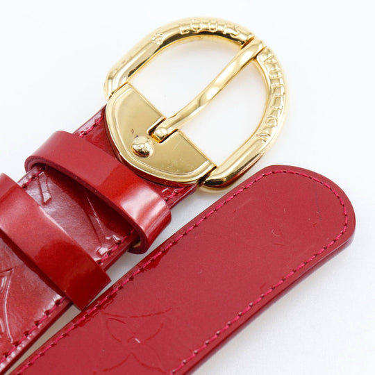 LOUIS VUITTON belt M6980 Monogram Vernis Red Saintur Women 80/32 Used Authentic