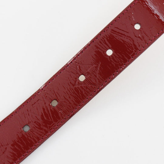 LOUIS VUITTON belt M6980 Monogram Vernis Red Saintur Women 80/32 Used Authentic