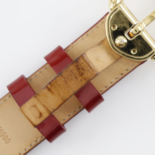 LOUIS VUITTON belt M6980 Monogram Vernis Red Saintur Women 80/32 Used Authentic
