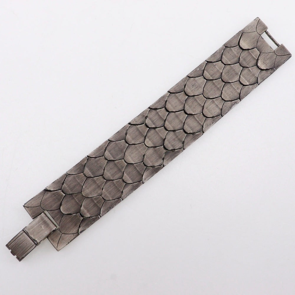 CHANEL bracelet metallic Silver COCO Mark Women Used Authentic