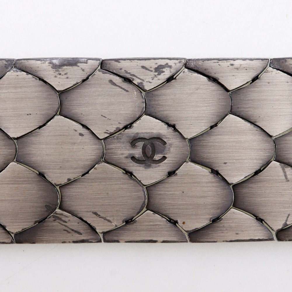 CHANEL bracelet metallic Silver COCO Mark Women Used Authentic