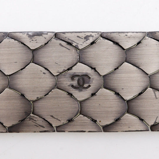 CHANEL bracelet metallic Silver COCO Mark Women Used Authentic