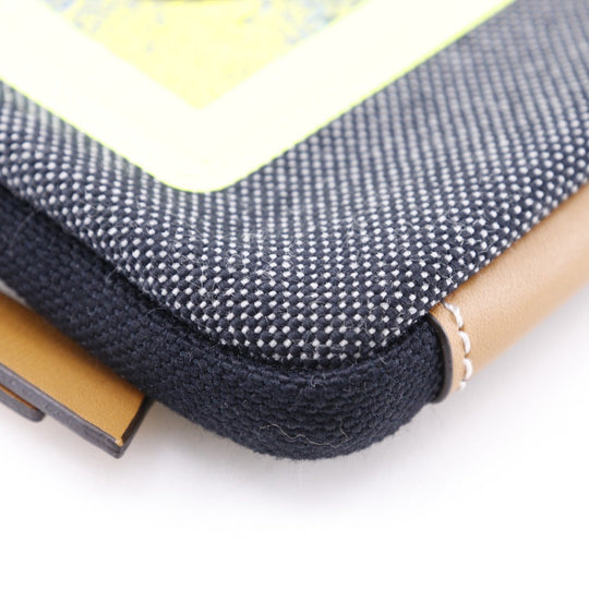 LOEWE Pouch canvas gray/yellow phone pouch Neck pouch Loewe Nature mens Used Authentic