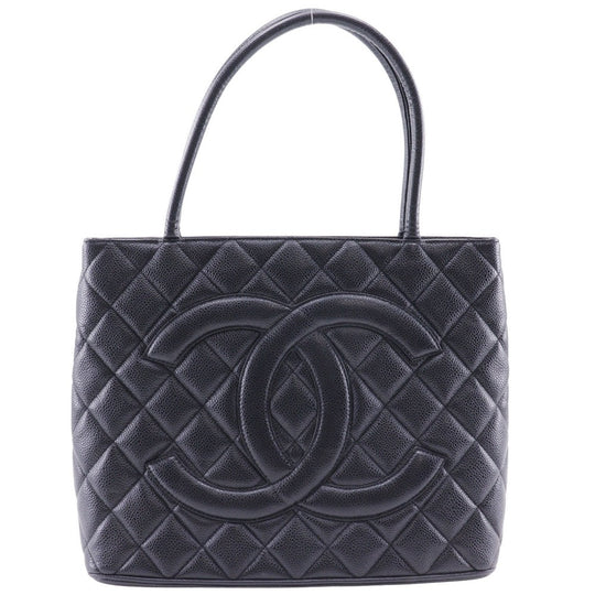 CHANEL Tote Bag Caviar skin black Replica Tote Women Used Authentic