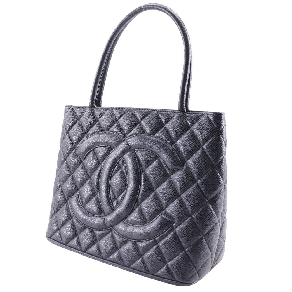 CHANEL Tote Bag Caviar skin black Replica Tote Women Used Authentic