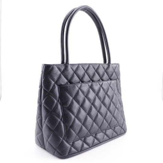 CHANEL Tote Bag Caviar skin black Replica Tote Women Used Authentic
